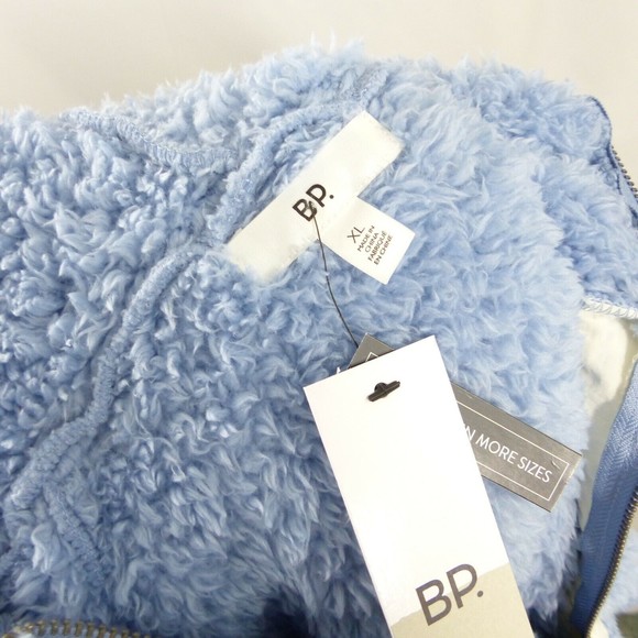 BP Colorblock Teddy Fleece Pullover Hoodie Sweatshirt Blue Women's XL - Picture 3 of 11